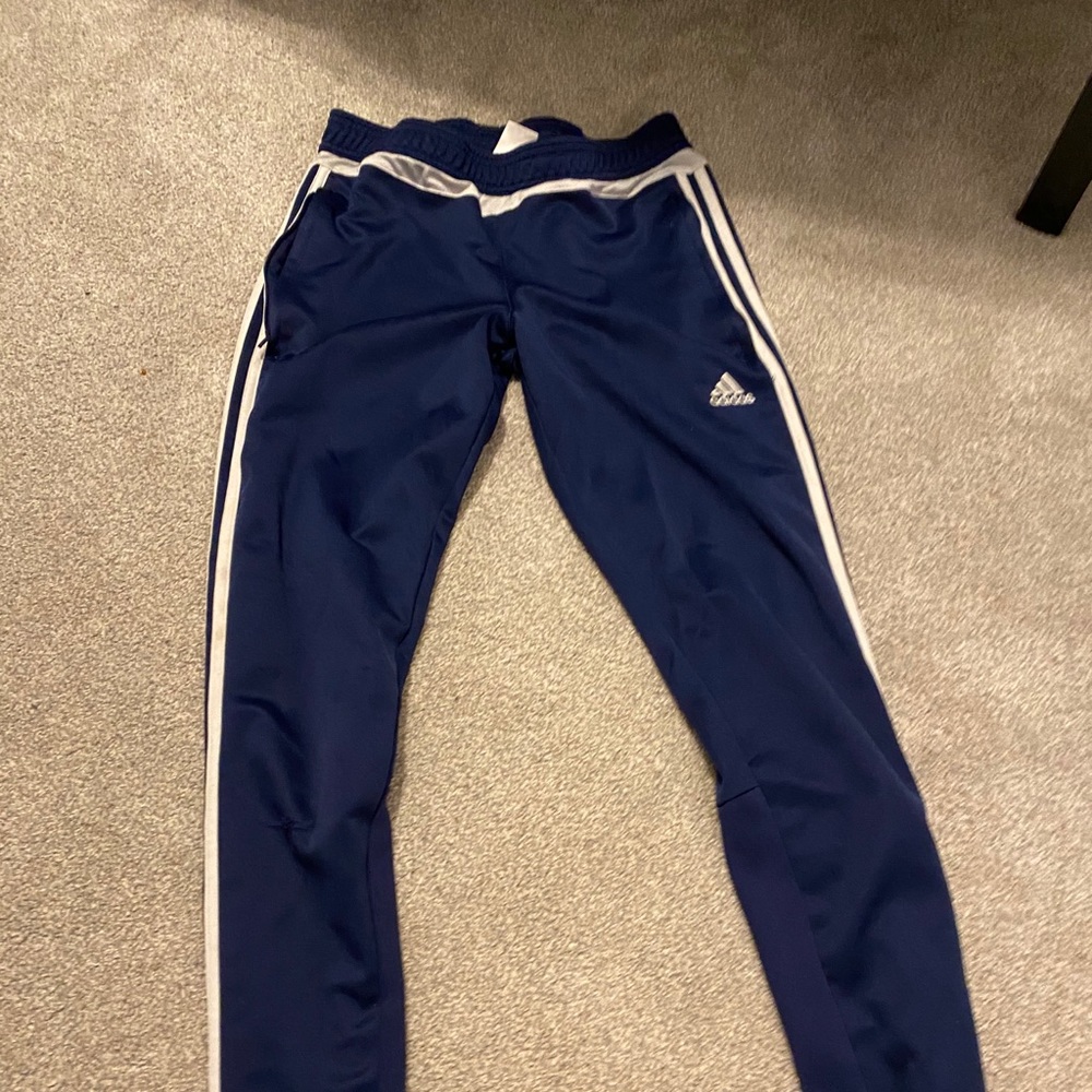 navy adidas pants